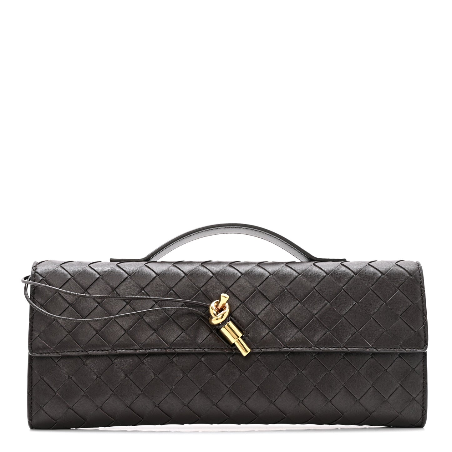 Nappa Intrecciato Long Andiamo Top Handle Clutch Fondant