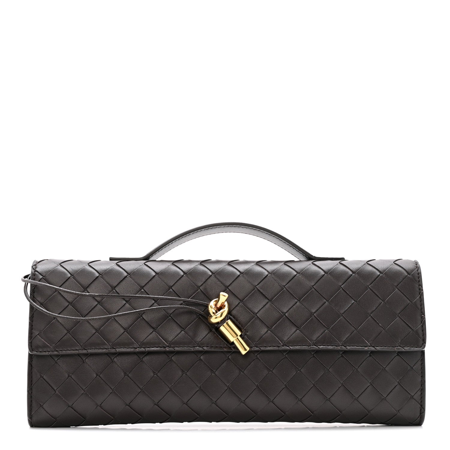 Bottega Veneta Nappa Intrecciato Long Andiamo Top Handle Clutch Fondant 1 of 9
