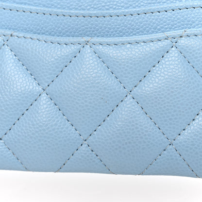 Chanel Caviar Quilted Card Holder Light Blue 9 of 12