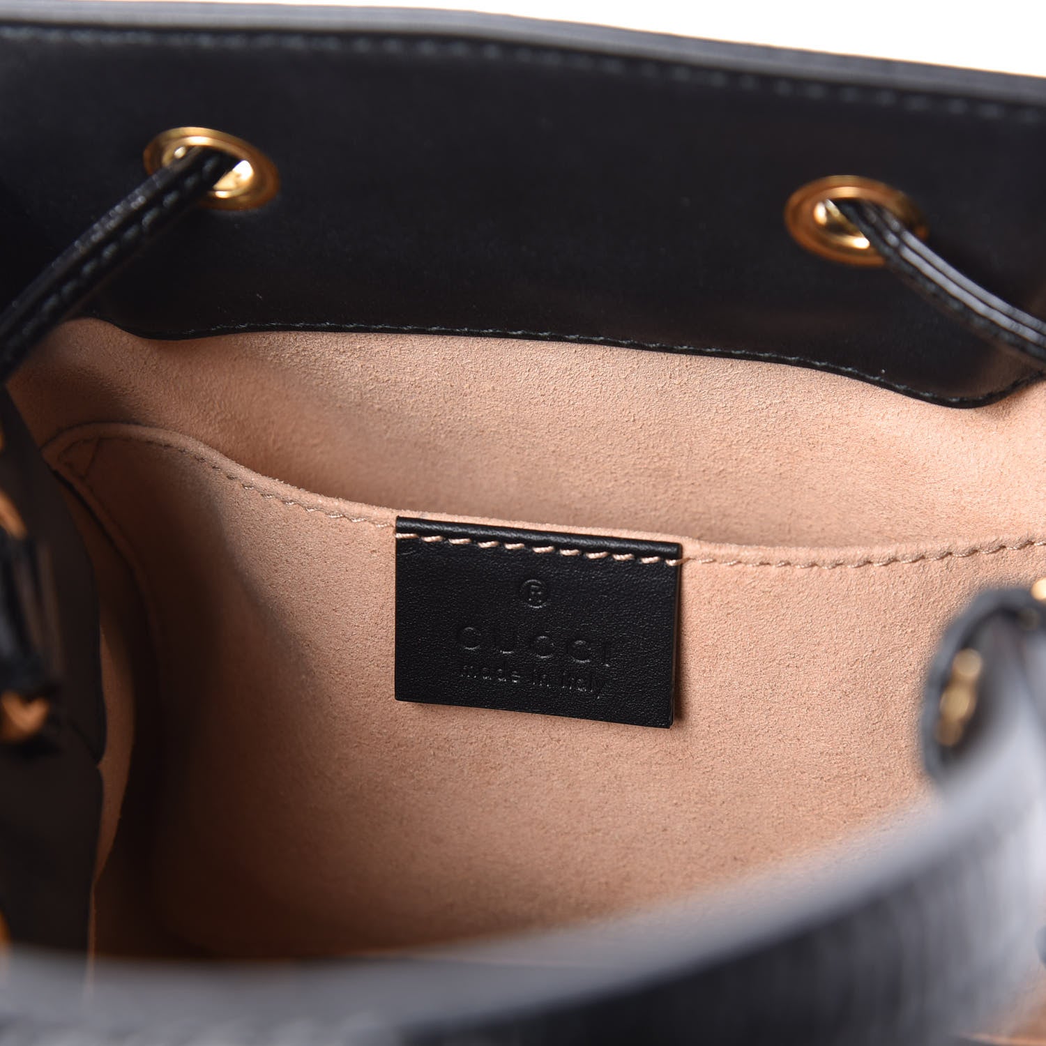 Gucci Suede Patent Web Small Ophidia Bucket Bag Black 6 of 9