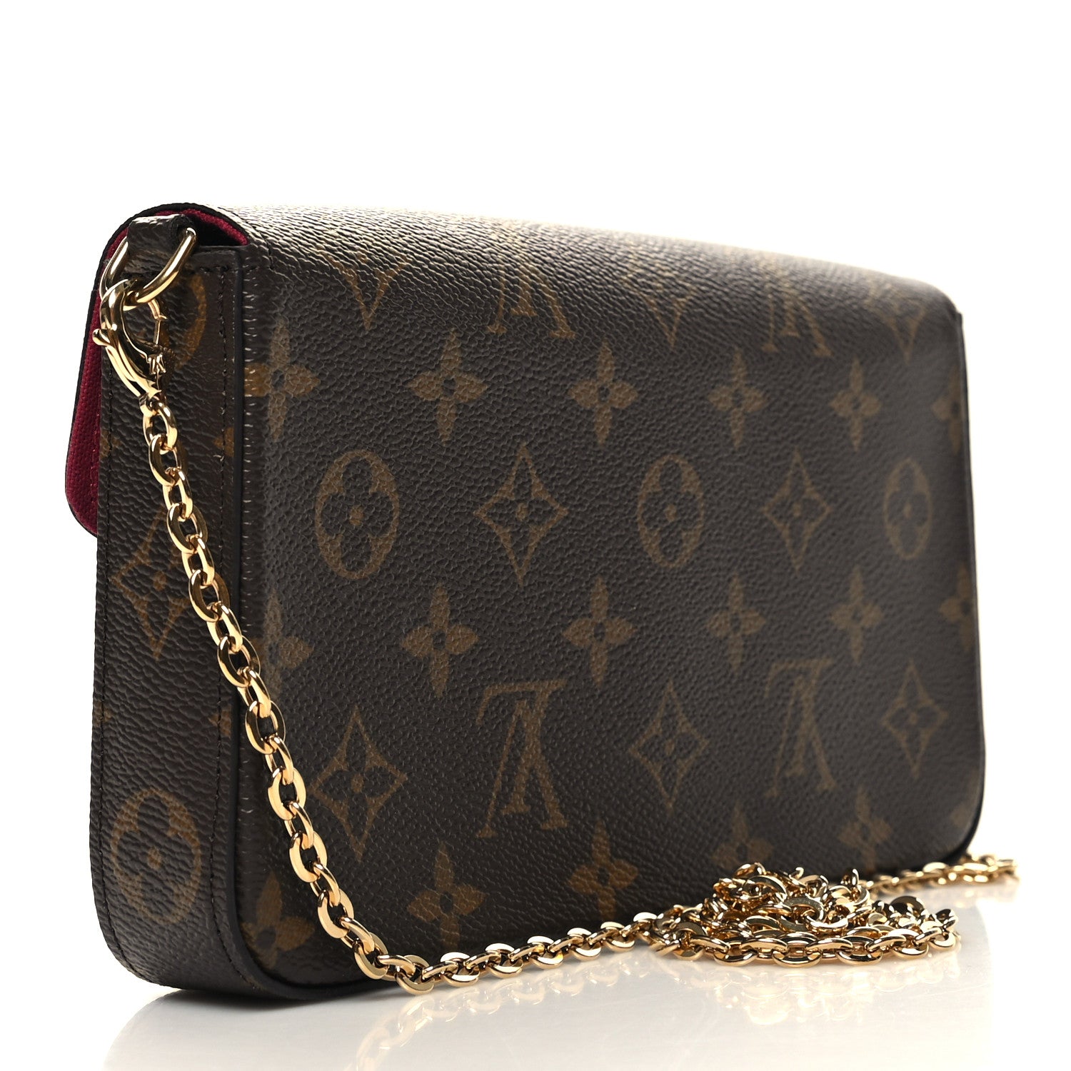 Louis Vuitton Monogram Pochette Felicie Chain Wallet Fuchsia 4 of 13
