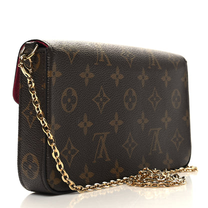 Louis Vuitton Monogram Pochette Felicie Chain Wallet Fuchsia 4 of 13