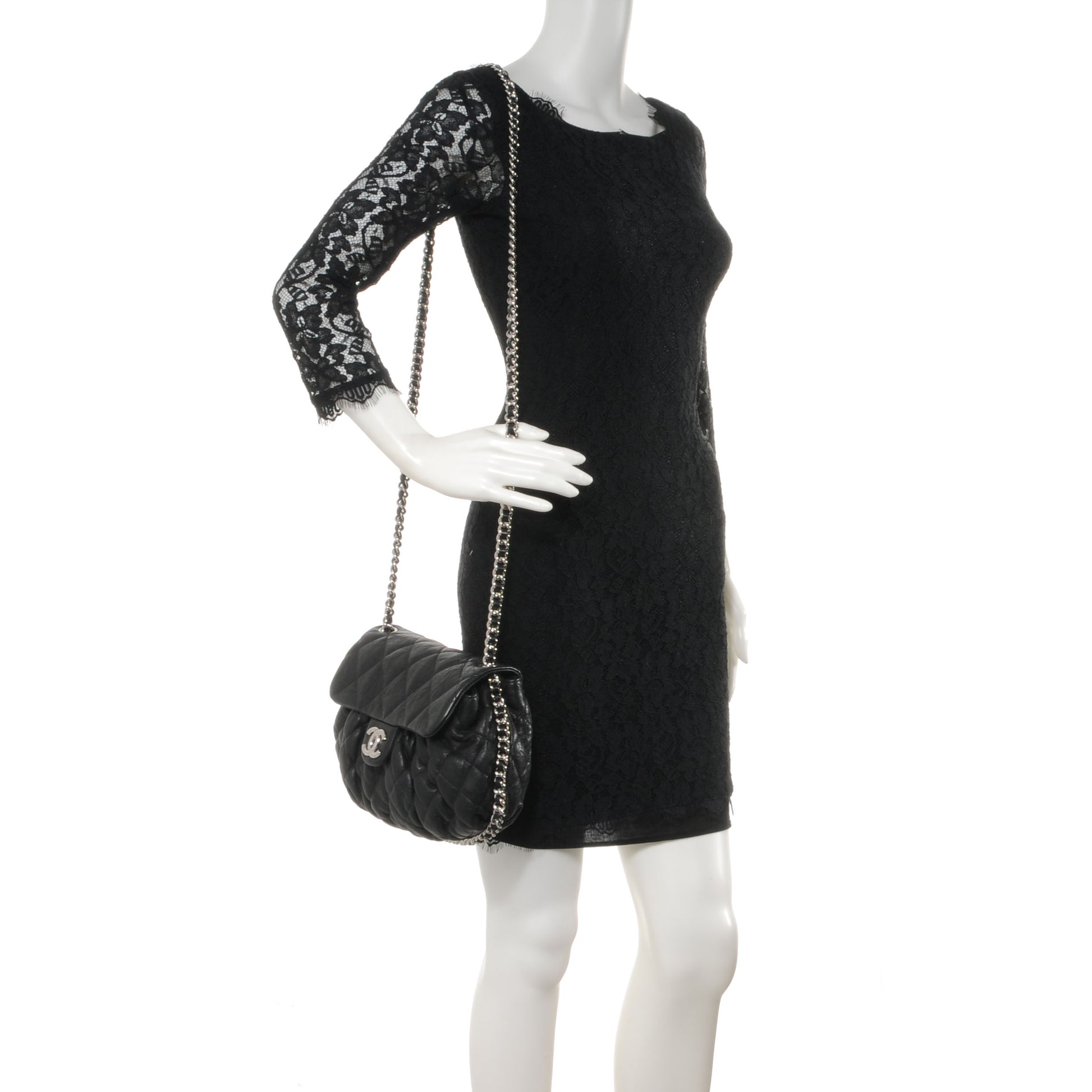 Chanel Lambskin Chain Around Medium Messenger Bag Black 2 of 8