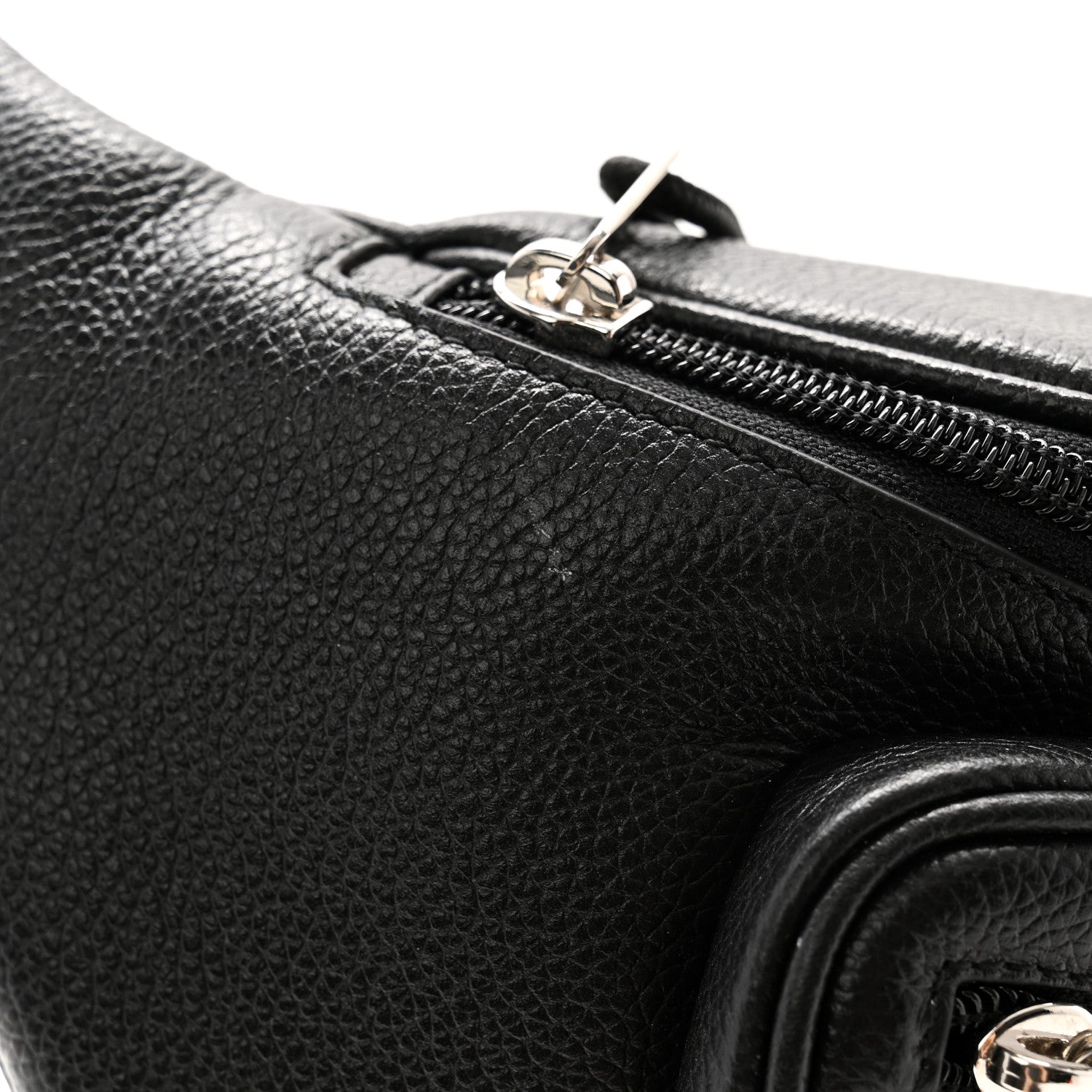 Balenciaga Grained Calfskin Tape Logo Explorer Belt Bag Black White 11 of 11