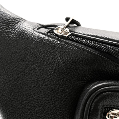 Balenciaga Grained Calfskin Tape Logo Explorer Belt Bag Black White 11 of 11