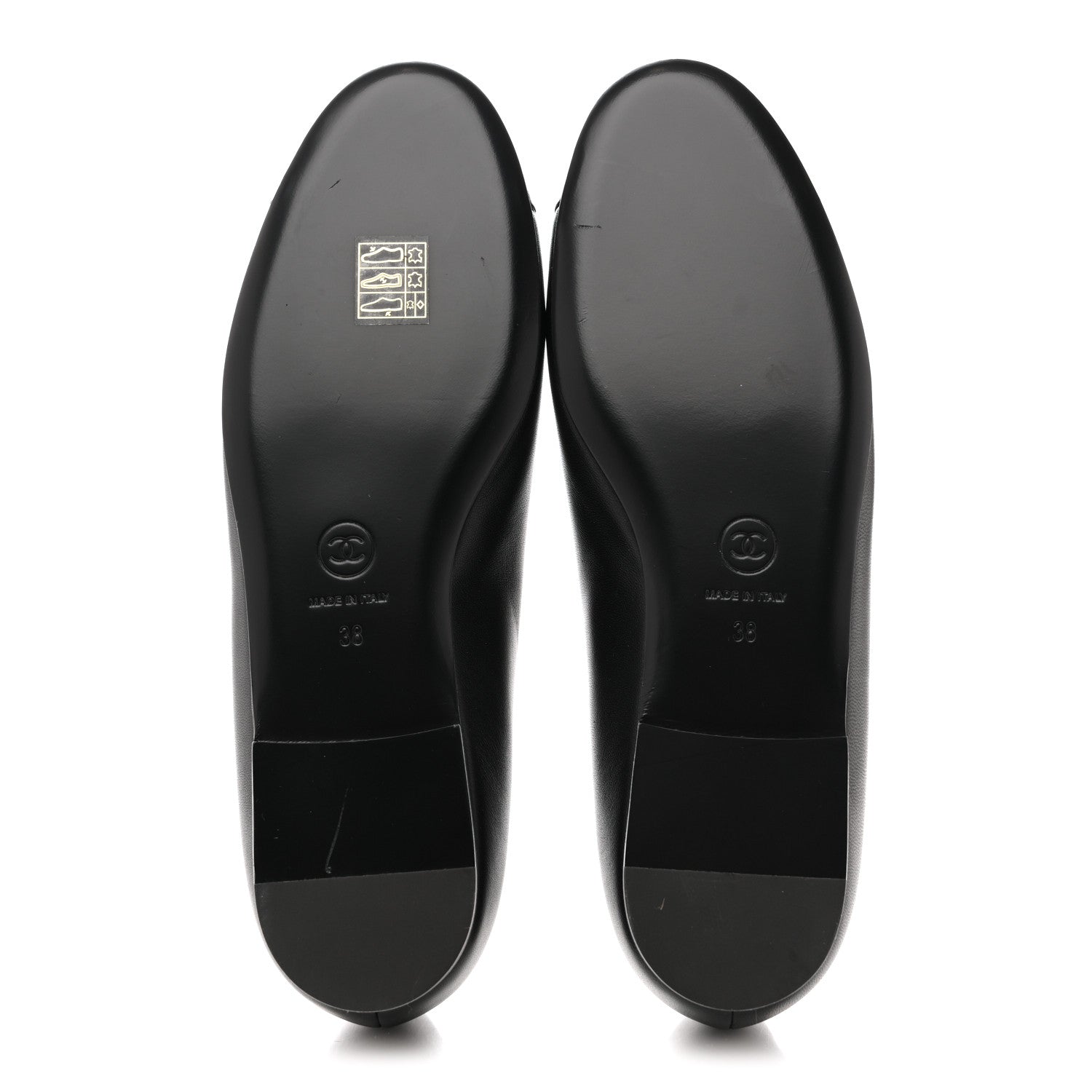 Chanel Lambskin Patent Cap Toe Camellia Ballerina Flats 38 Black 6 of 10