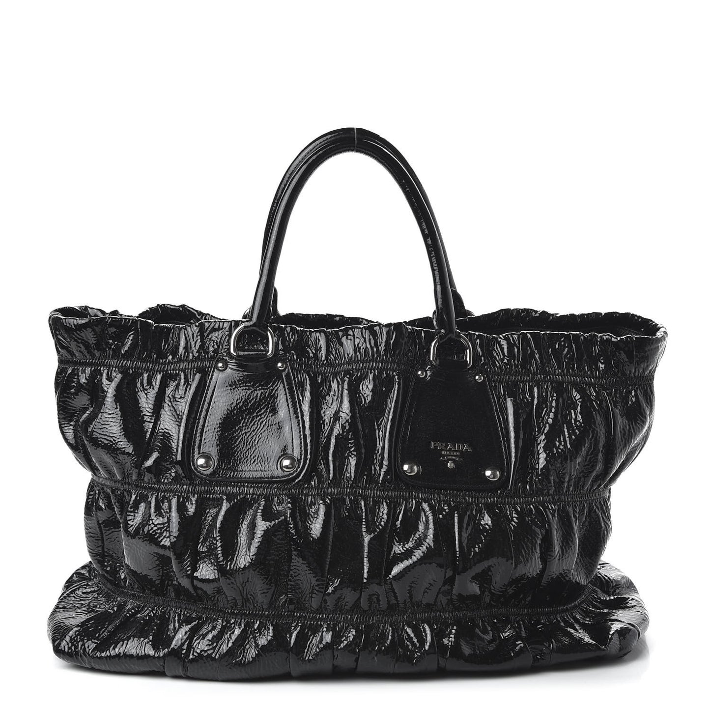 Vernice Gaufre Tote Black