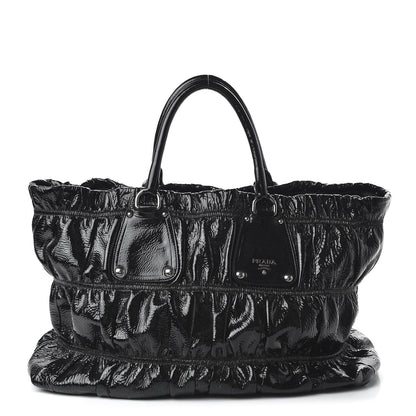 Prada Vernice Gaufre Tote Black 1 of 10