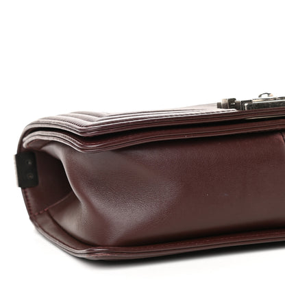 Chanel Calfskin Chevron Quilted Medium Boy Flap Burgundy 7 of 17