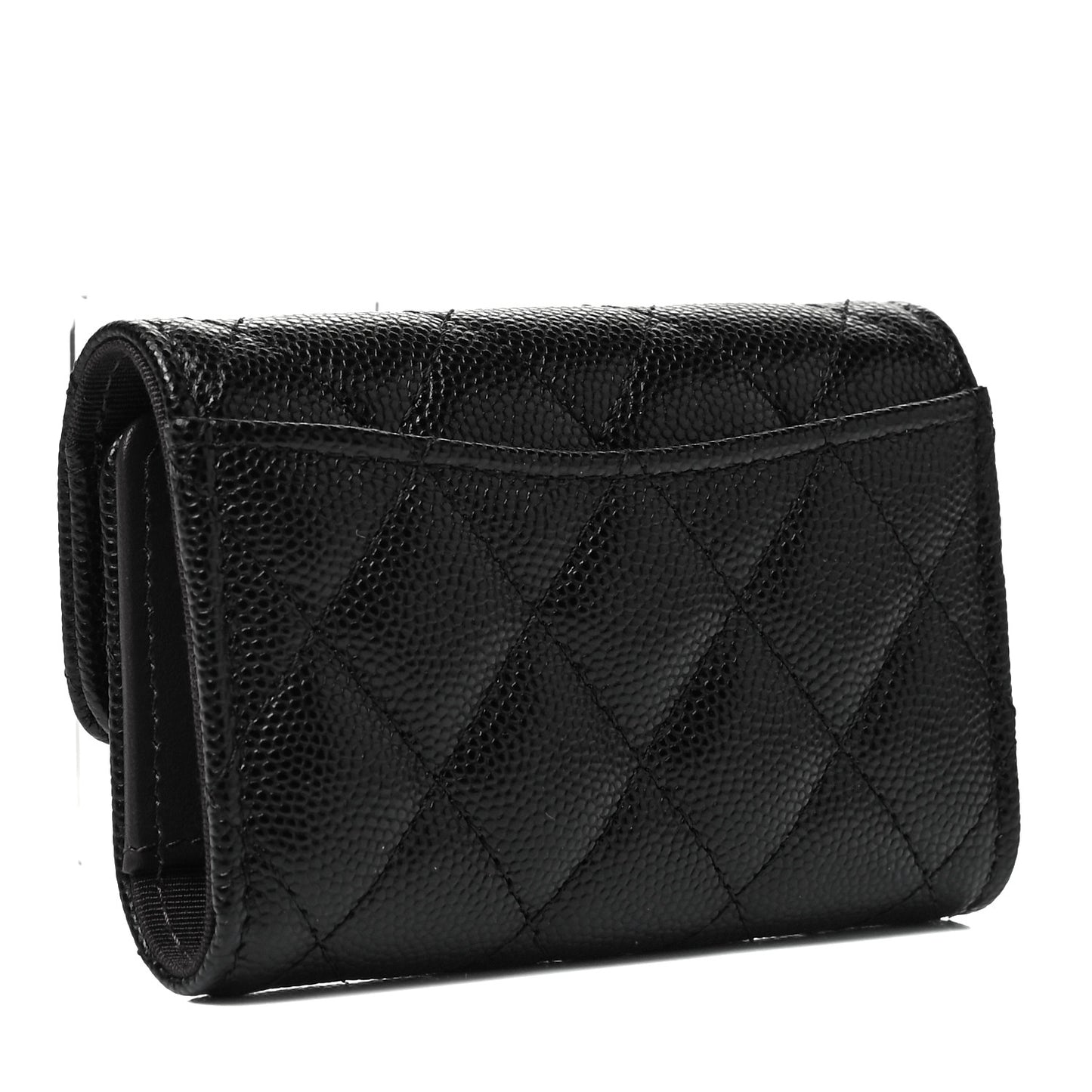 Caviar Quilted Classic 4 Key Holder Wallet Black
