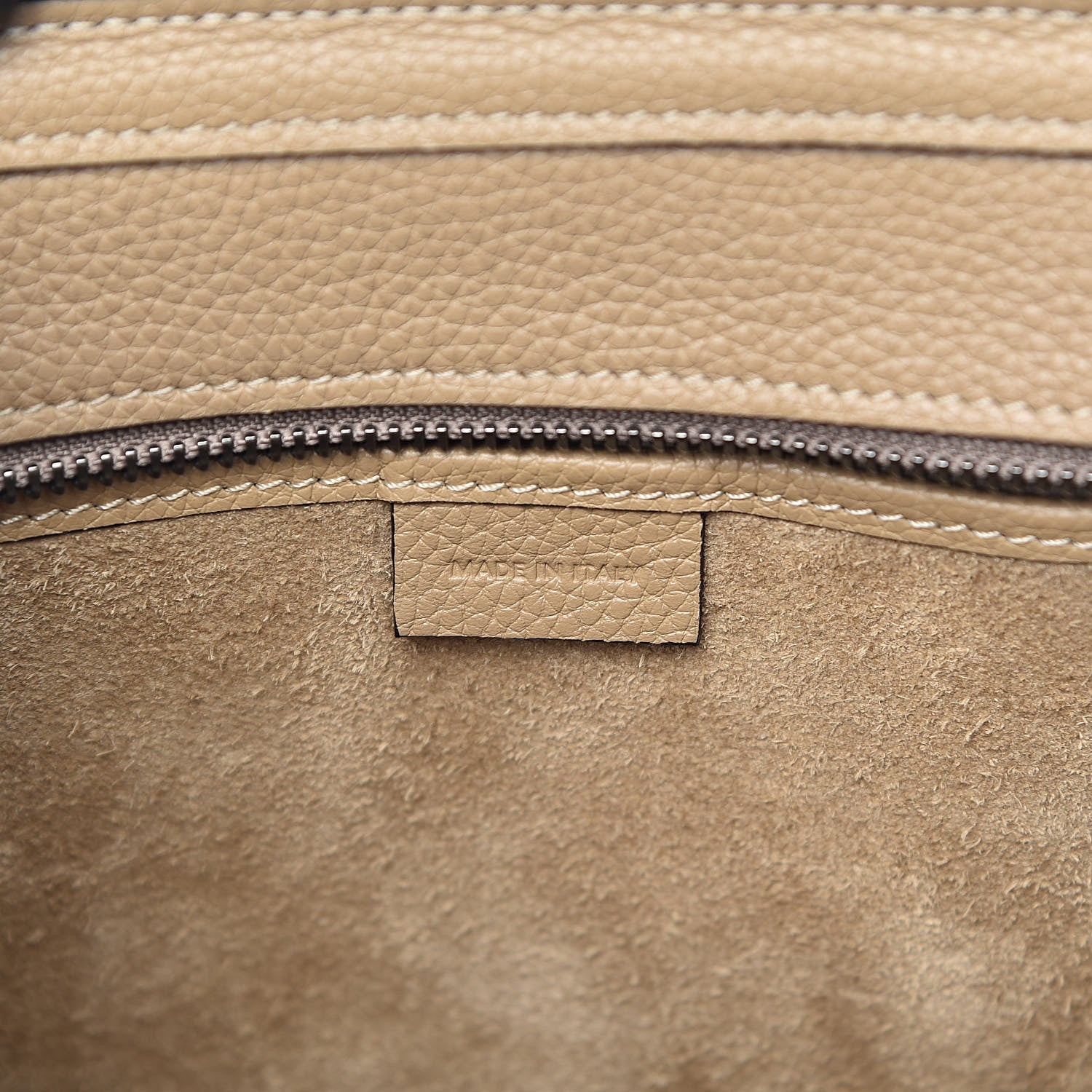 Celine Drummed Calfskin Nano Luggage Dune 6 of 9