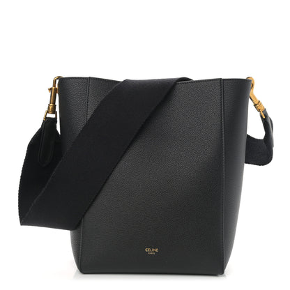 Celine Soft Grained Calfskin Small Sangle Bucket Bag Black 1 of 8