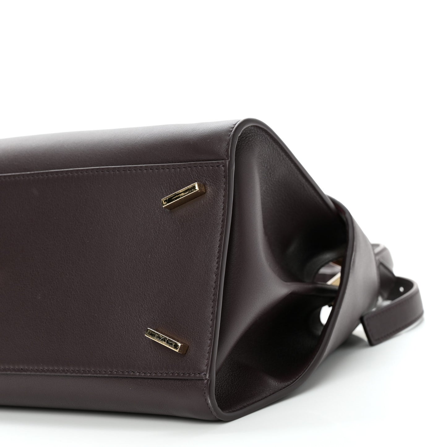 Calfskin Medium Hug Soft Bicolor Shoulder Bag Oxblood Borgogna