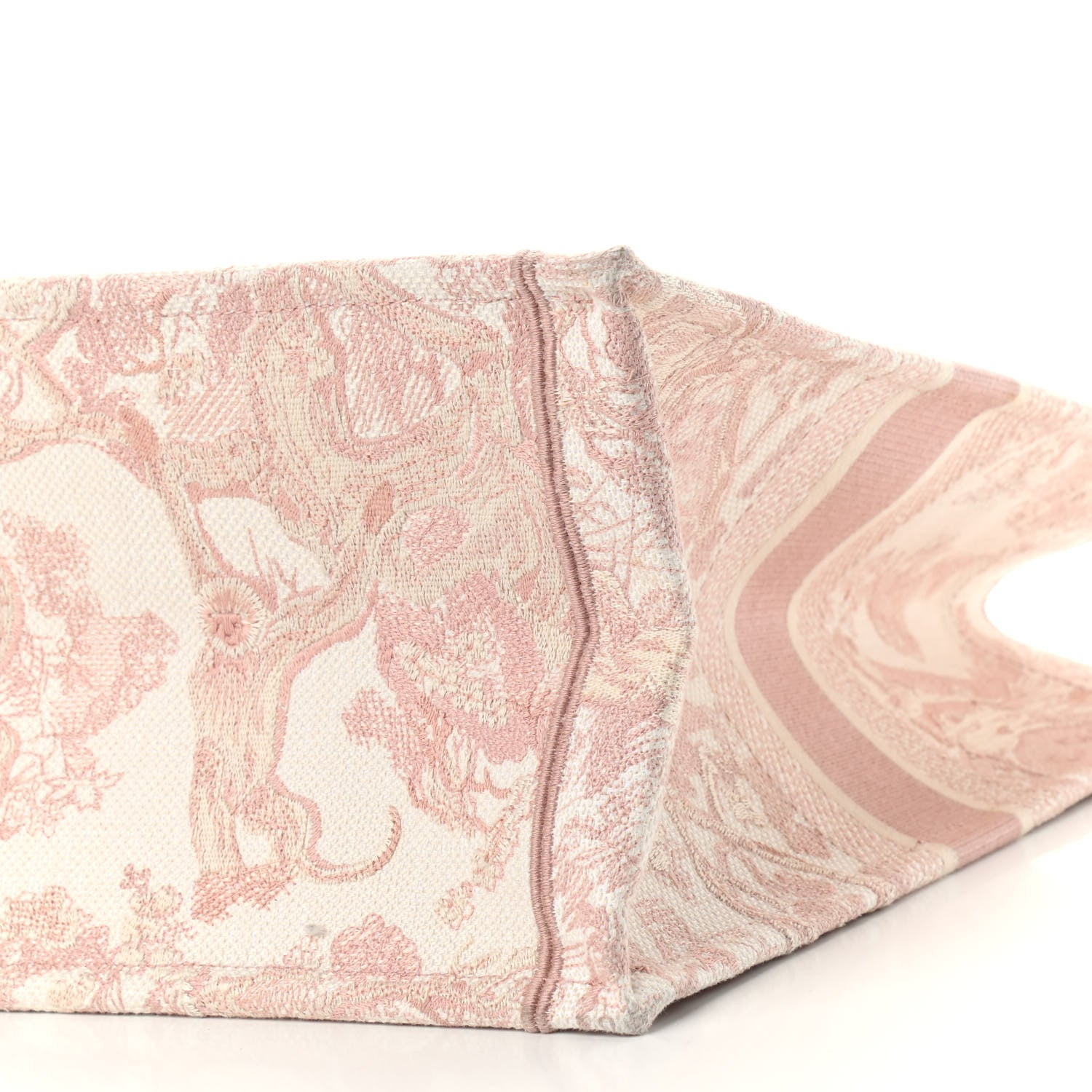 Christian Dior Canvas Toile De Jouy Embroidered Large Book Tote Pink 9 of 9