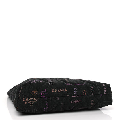 Chanel Denim Quilted Denim Mood Maxi Shopping Bag Black Multicolor 4 of 9