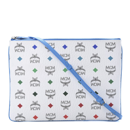 MCM Skyoptic Visetos Medium Crossbody Pouch Spectrum Diamond White 1 of 11