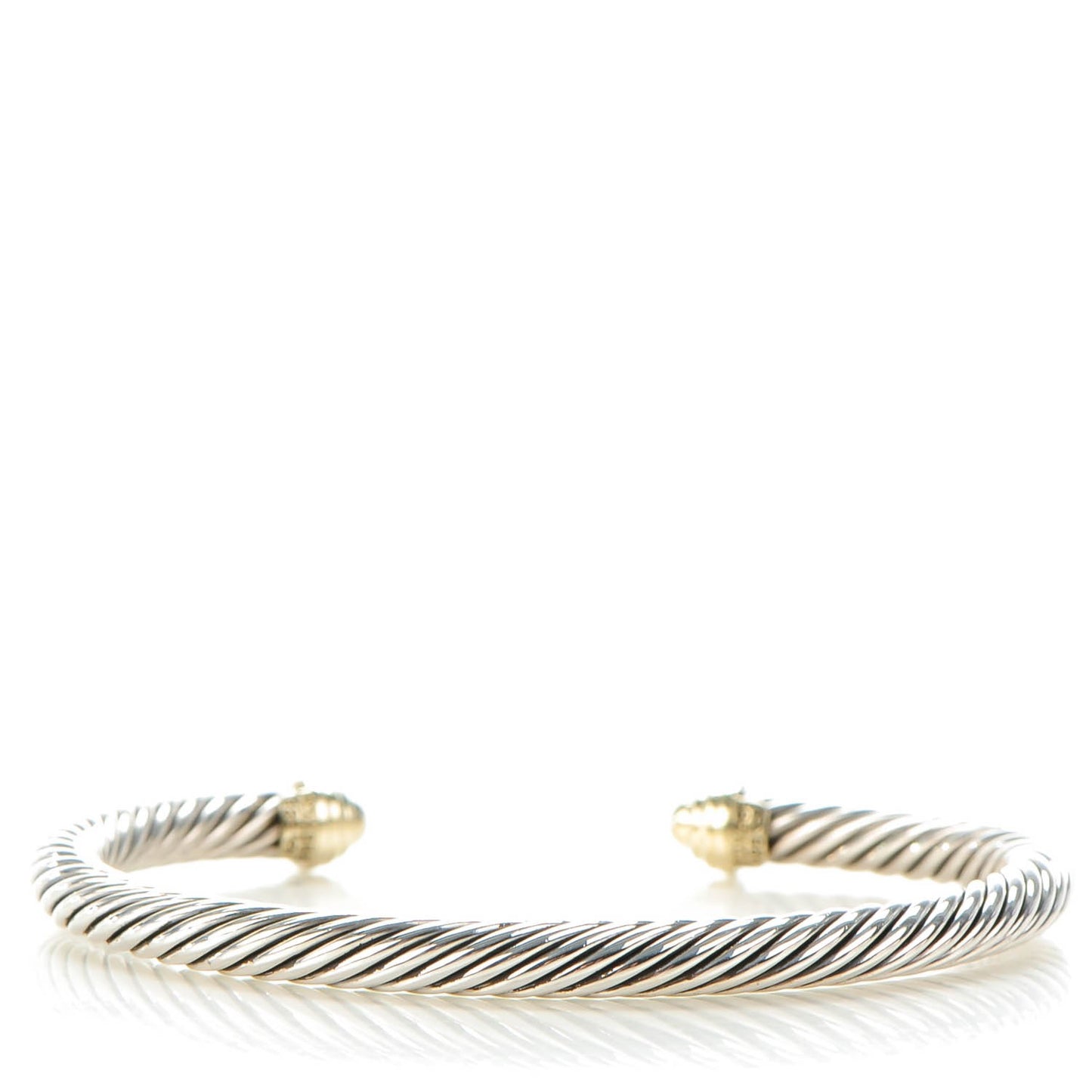 Sterling Silver 14K Yellow Gold 5mm Cable Classics Bracelet