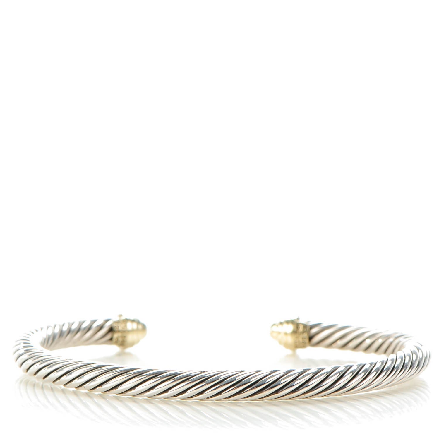 David Yurman Sterling Silver 14K Yellow Gold 5mm Cable Classics Bracelet 3 of 5