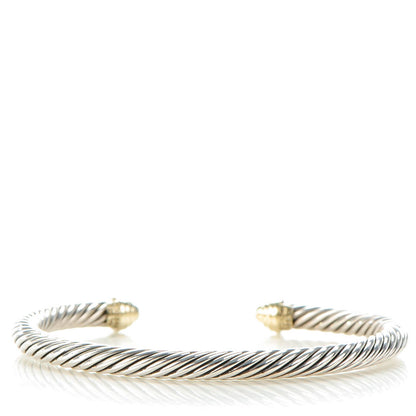 David Yurman Sterling Silver 14K Yellow Gold 5mm Cable Classics Bracelet 3 of 5