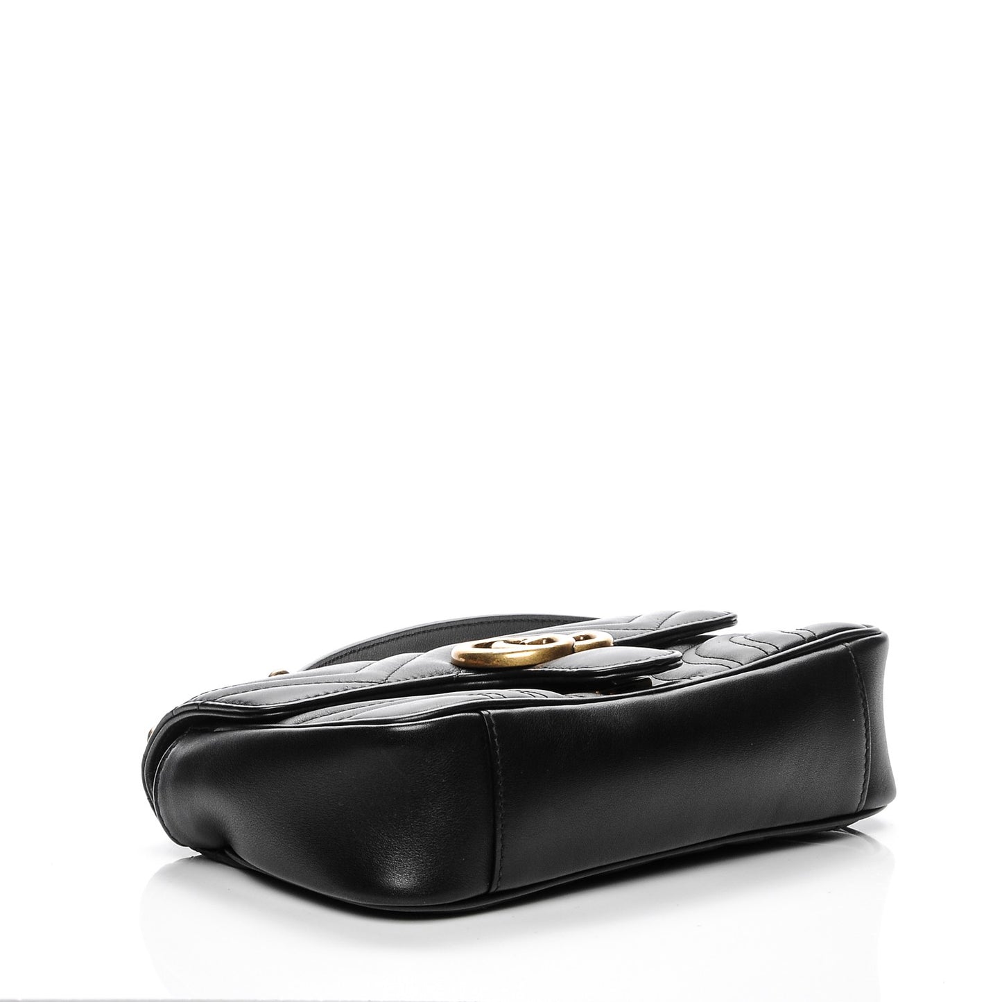 Calfskin Matelasse Mini GG Marmont Shoulder Bag Black