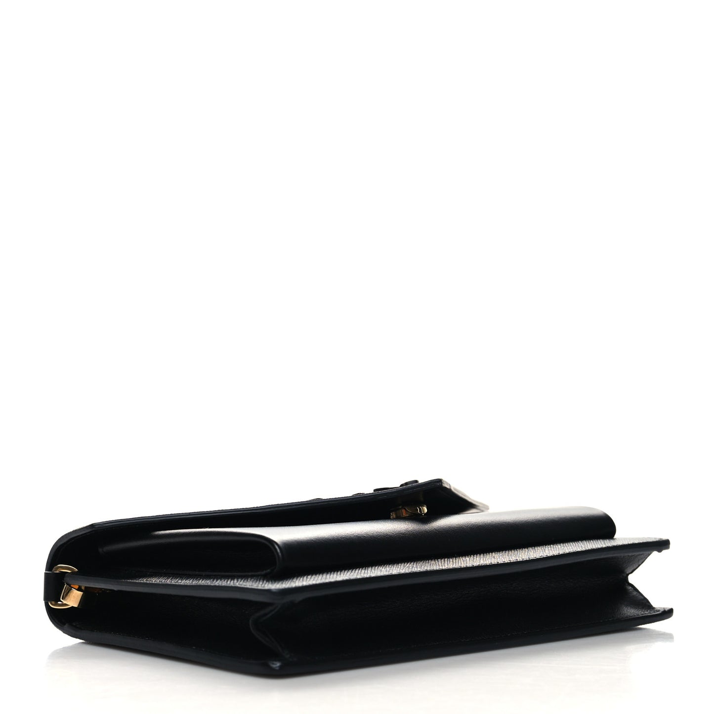 City Calfskin Saffiano Envelope Flap With Chain Black
