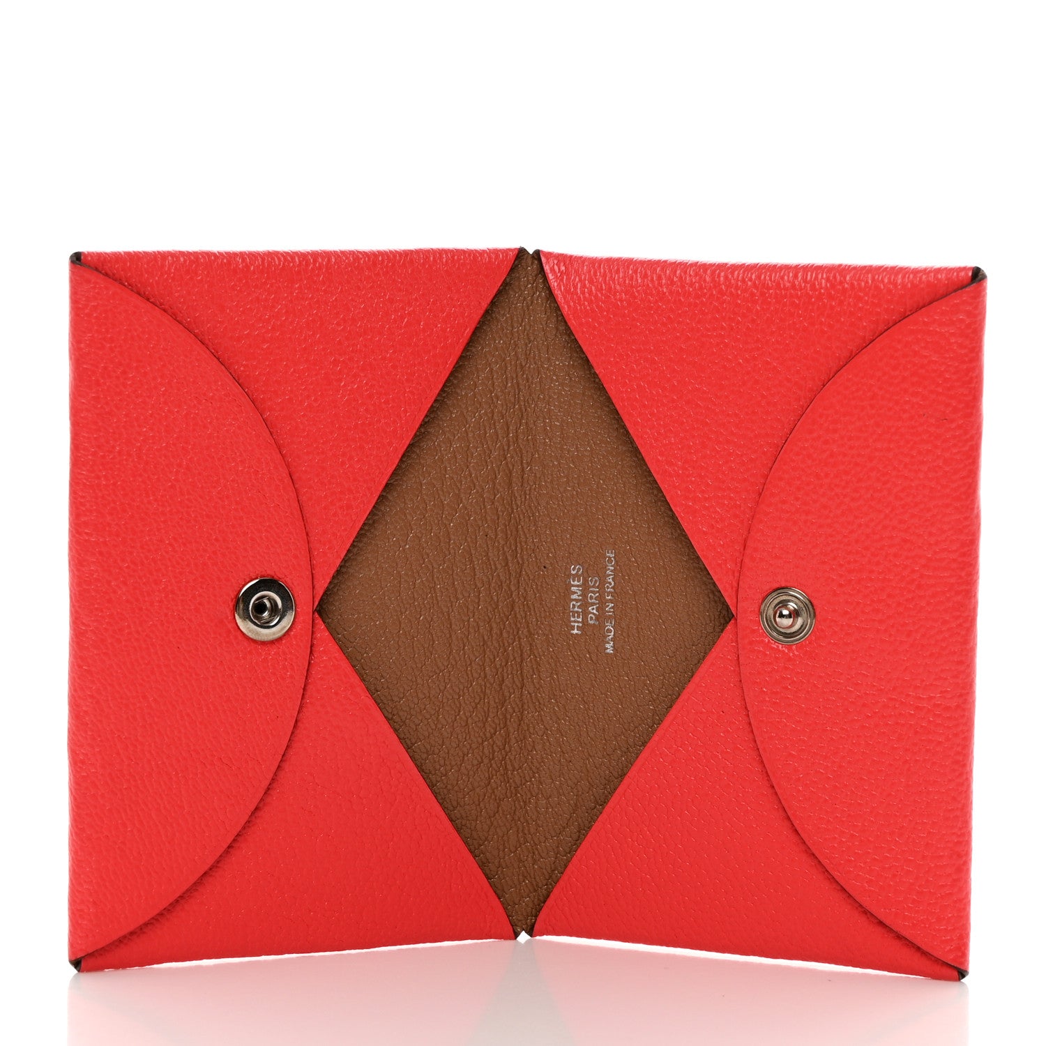 Hermes Chevre Mysore Verso Calvi Card Case Rose Texas Quebracho 5 of 12