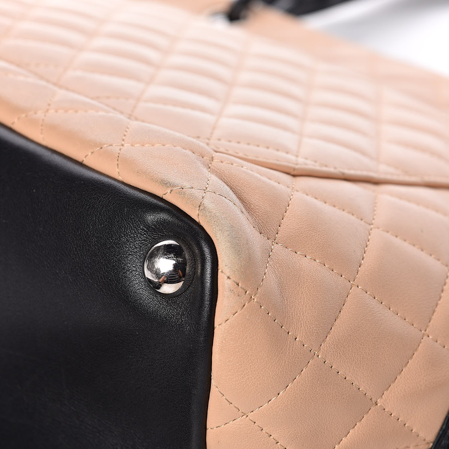 Chanel Calfskin Quilted Large Cambon Tote Beige Black 11 of 14