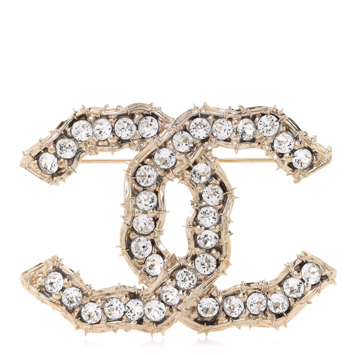 Crystal CC Camellia Express Brooch Gold