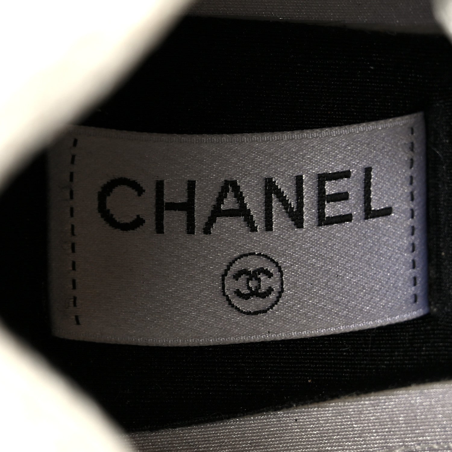 Chanel Fabric Laminated Calfskin Stretch CC Sneakers 39.5 White Gold Silver 8 of 10