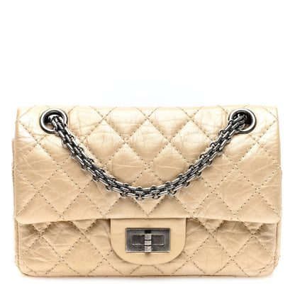 Chanel Metallic Aged Calfskin Quilted 2.55 Reissue 224 Flap Gold 1 of 10