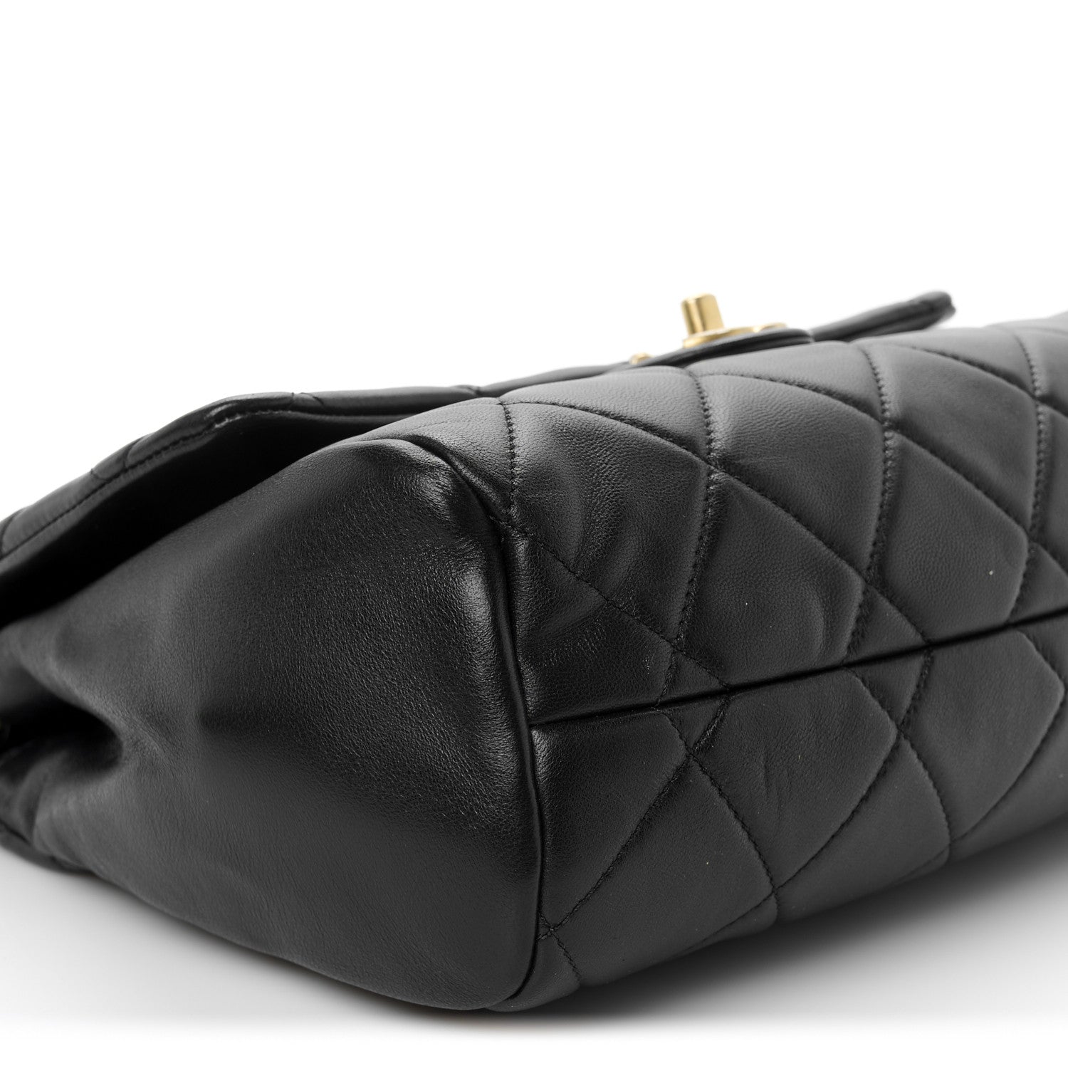 Chanel Lambskin Quilted Side Flap Black 9 of 10
