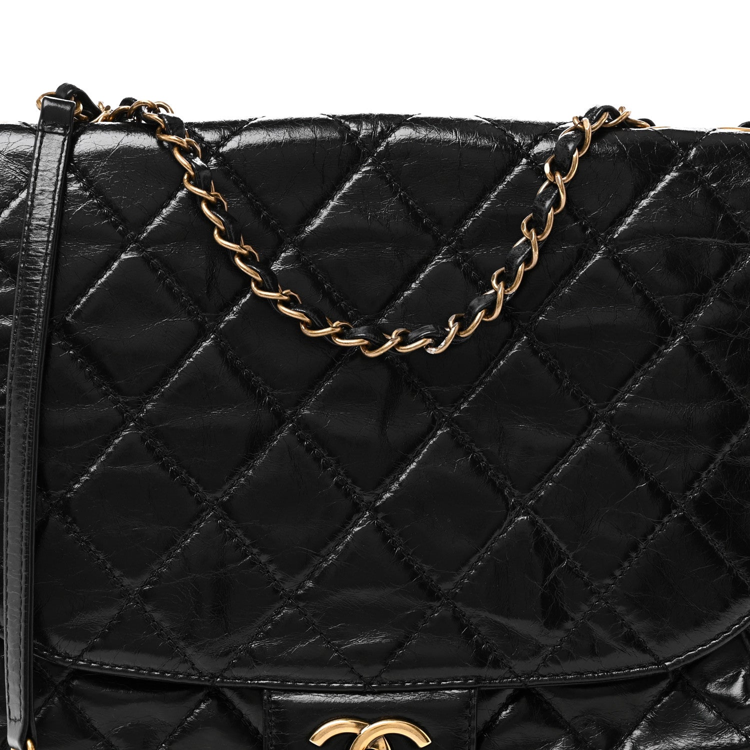 Chanel Glazed Calfskin Quilted Medium Bubble CC Flap Black 8 of 10