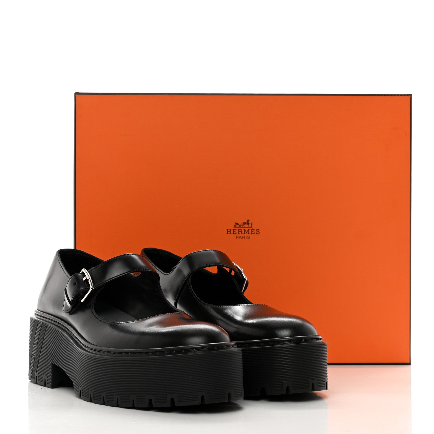 Hermes Calfskin Hoxton Oxford 38.5 Black 7 of 7