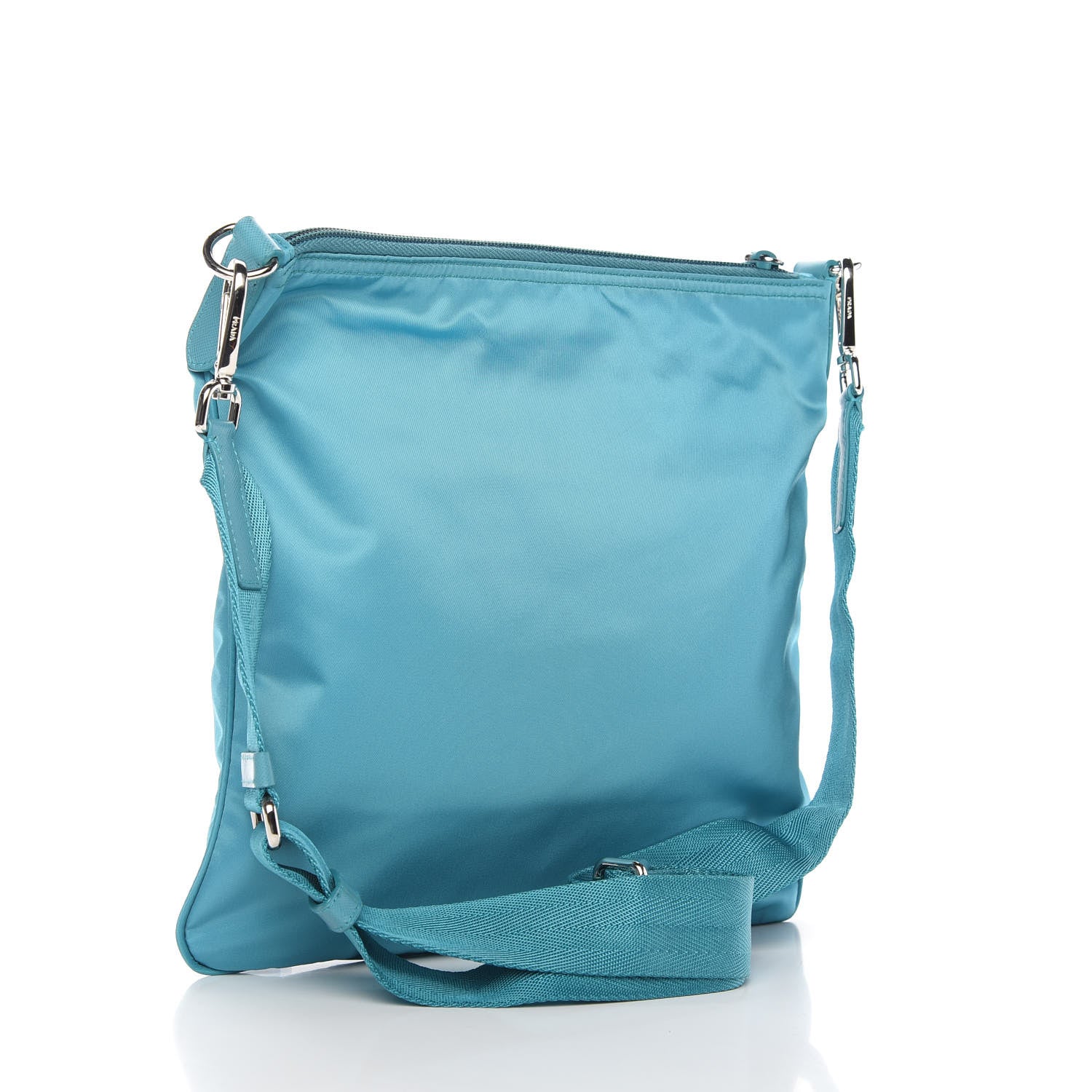 Prada Tessuto Nylon Saffiano Flat Messenger Bag Turchese 3 of 10