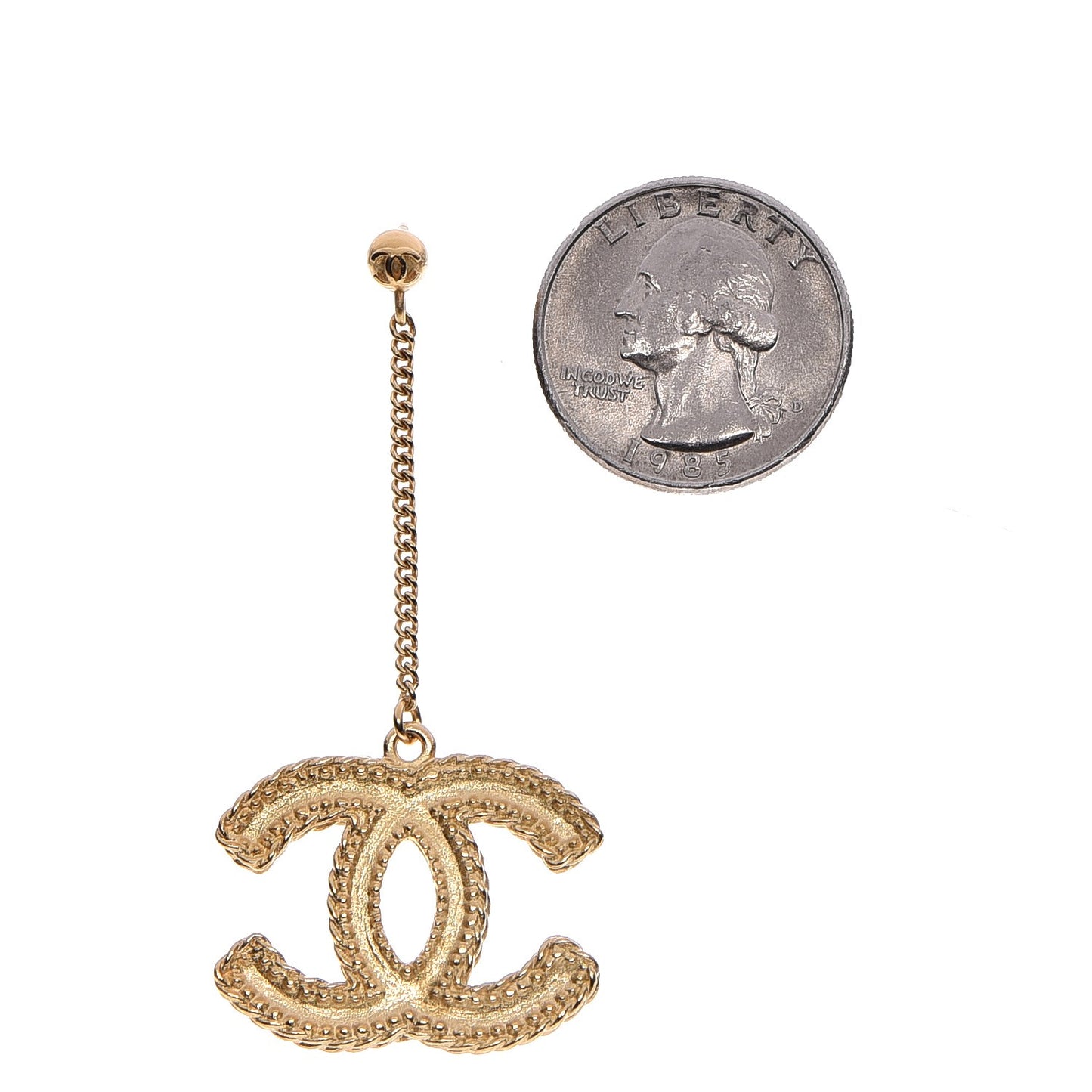 CC Drop Earrings Matte Gold