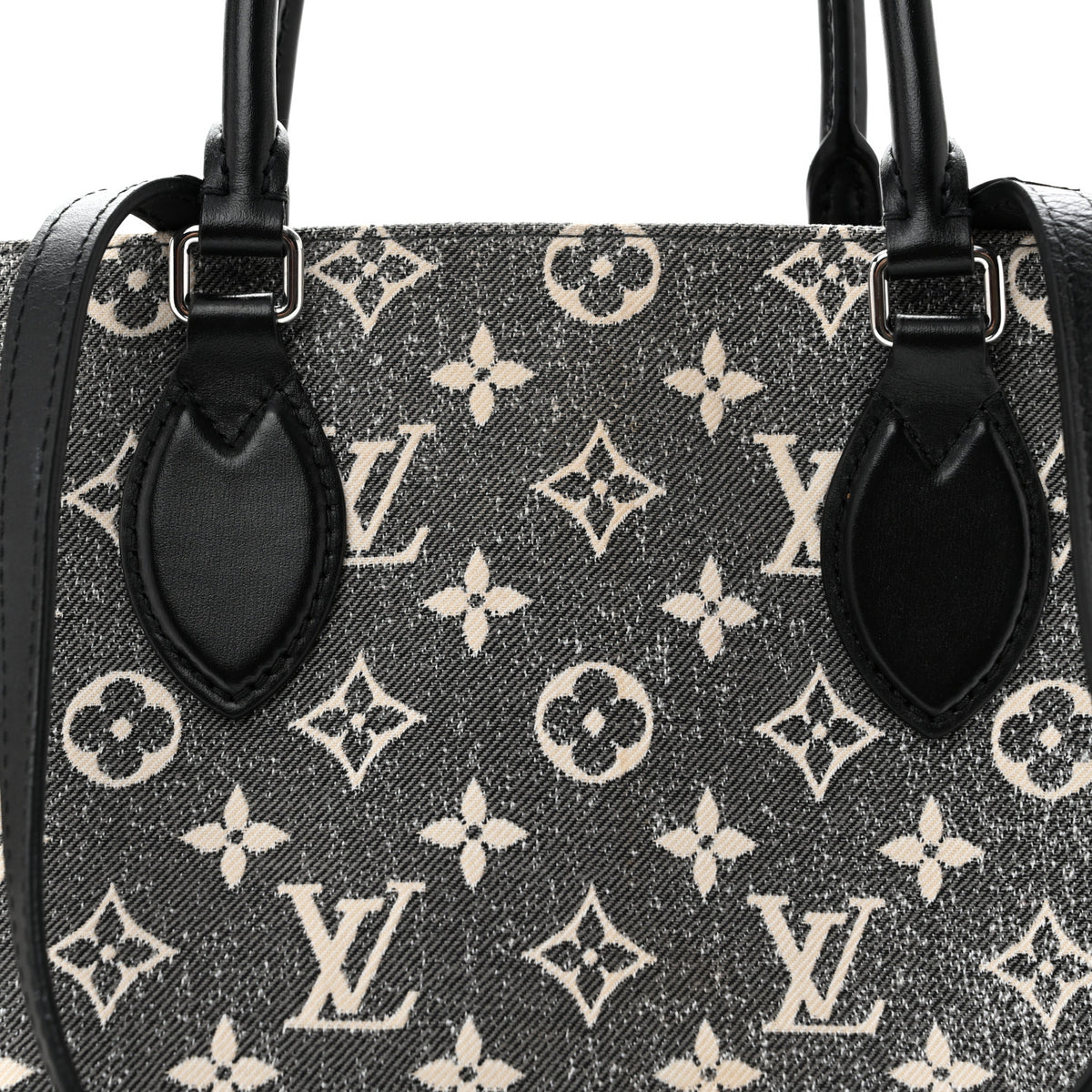 Monogram Jacquard Denim Onthego MM Black