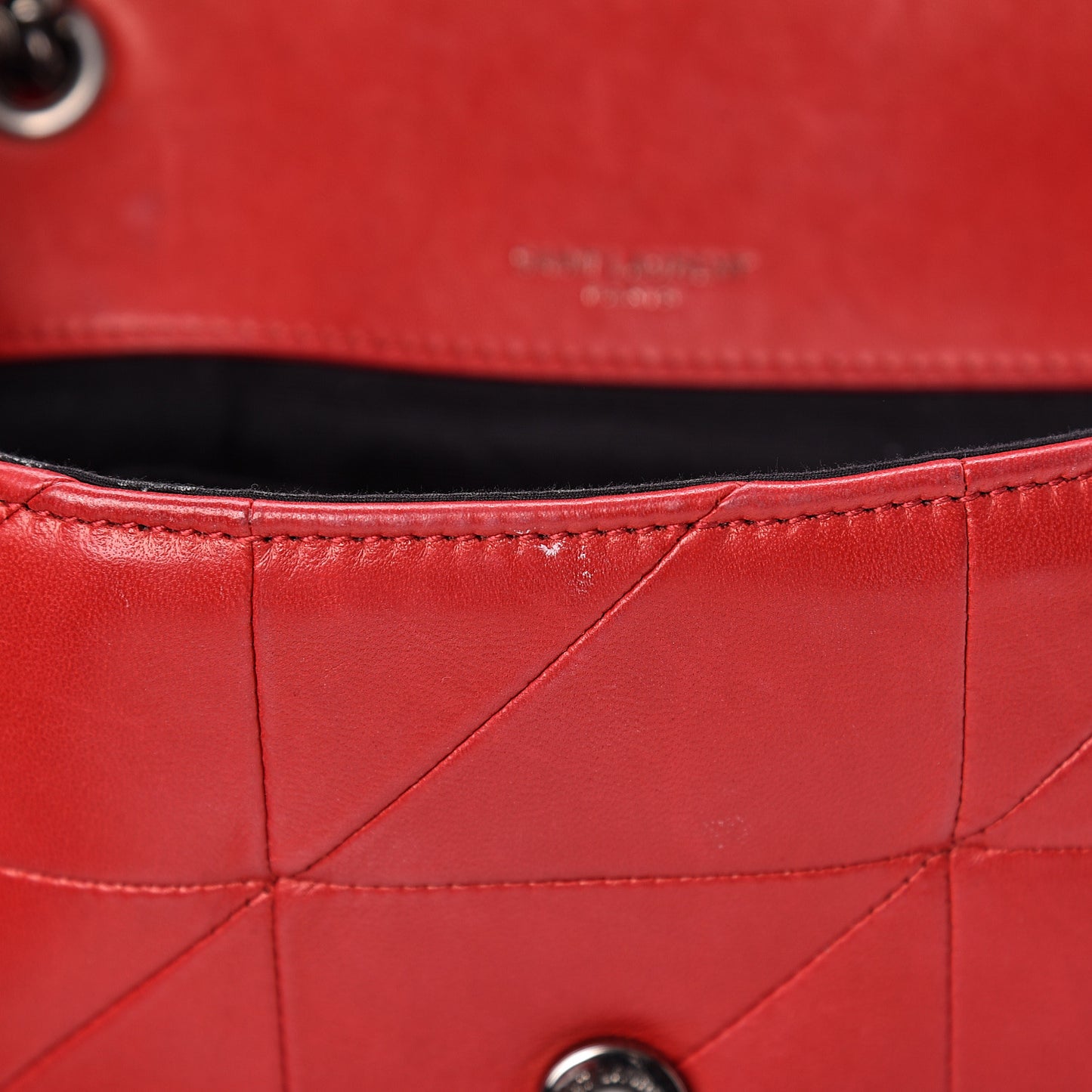 Lambskin Patchwork Monogram Small Jamie Red