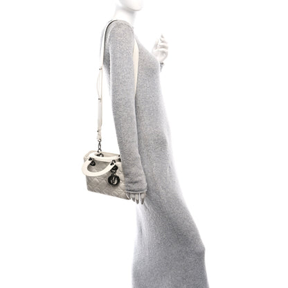 Christian Dior Lambskin Cannage Small My ABCDior Lady Dior White 2 of 11