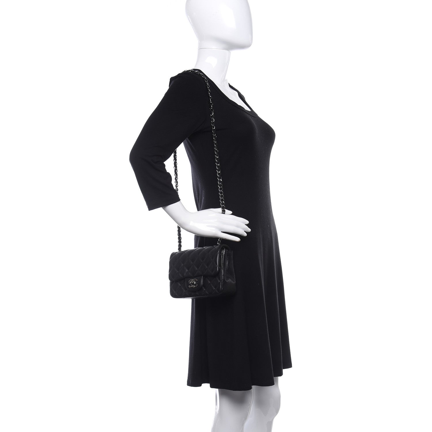 Chanel Lambskin Quilted Mini Square Flap Black 2 of 11