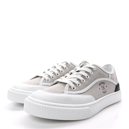 Hermes Canvas Calfskin Get Sneakers 39 Prunoir White 3 of 9