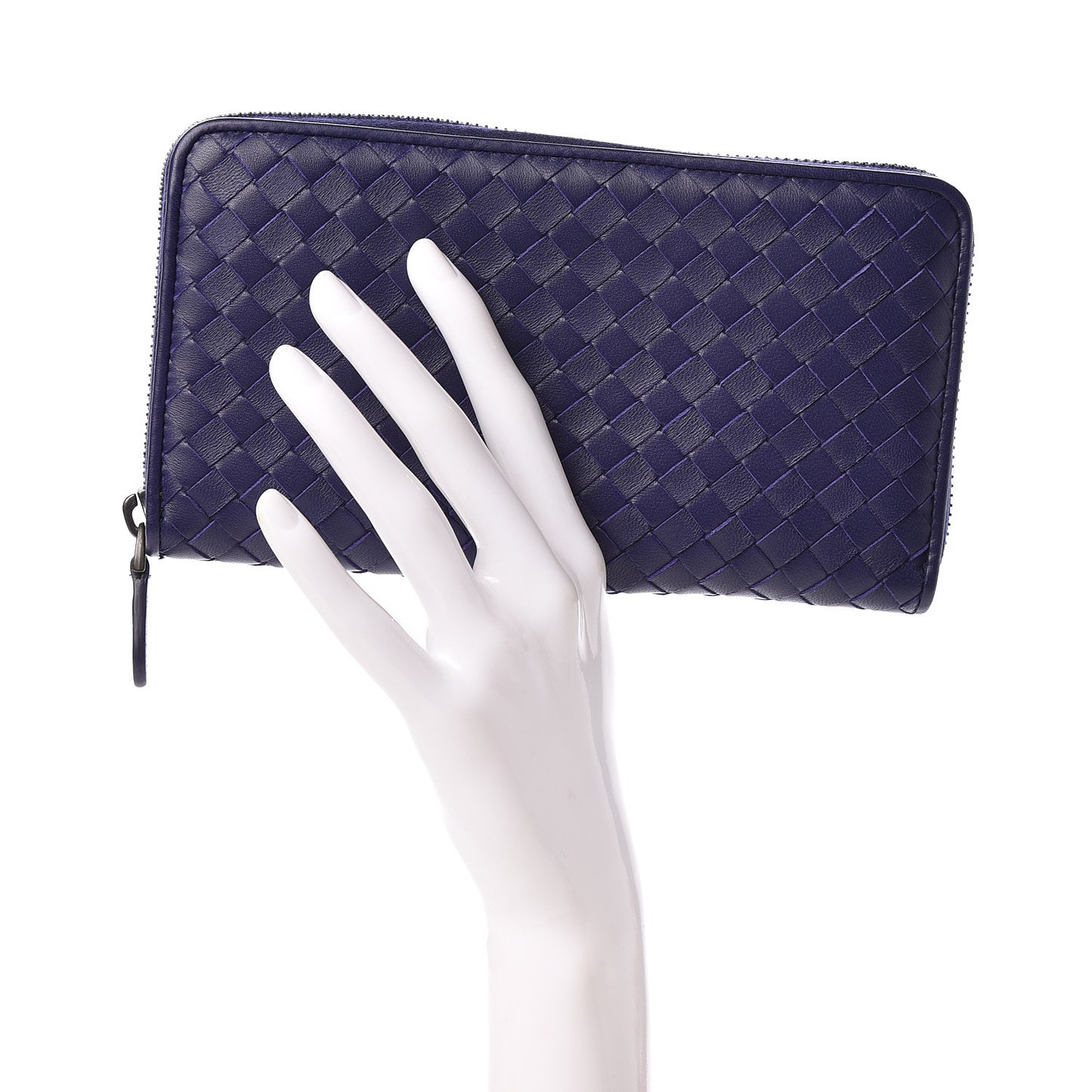 Nappa Intrecciato Zip Around Wallet Atlantic