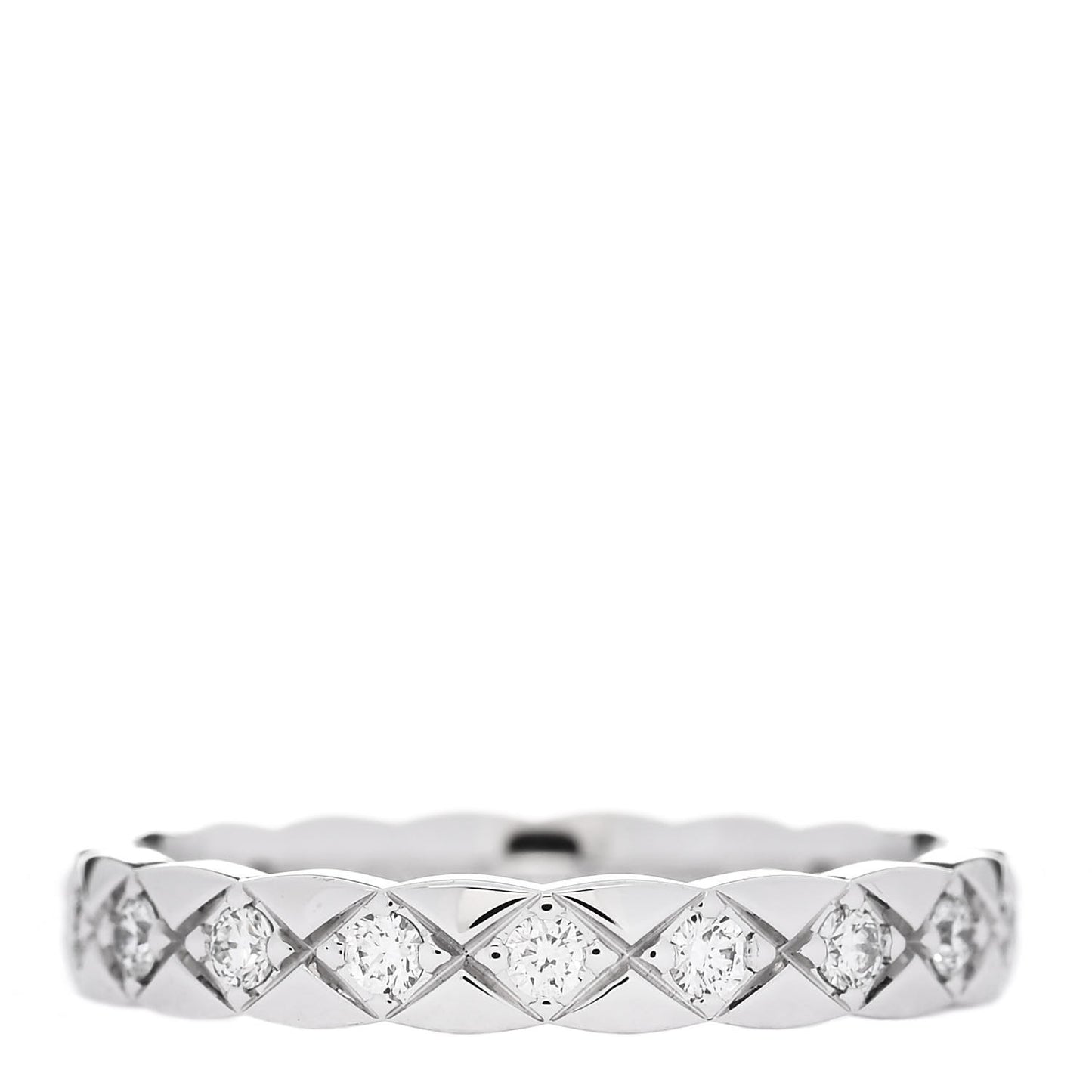 18K White Gold Diamond Mini Coco Crush Ring 52 6