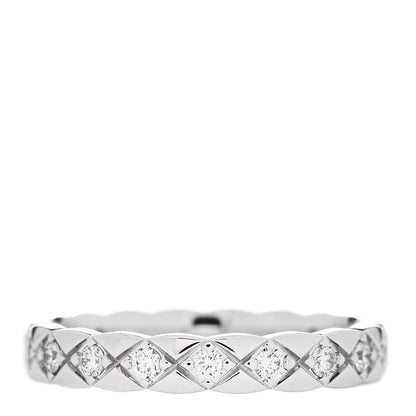 Chanel 18K White Gold Diamond Mini Coco Crush Ring 52 6 1 of 6
