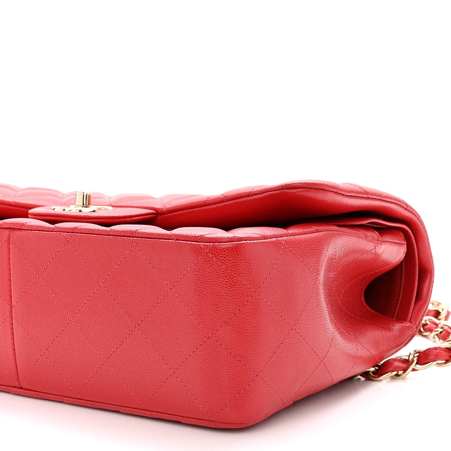 Chanel Caviar Quilted Jumbo Double Flap Red 10 of 10