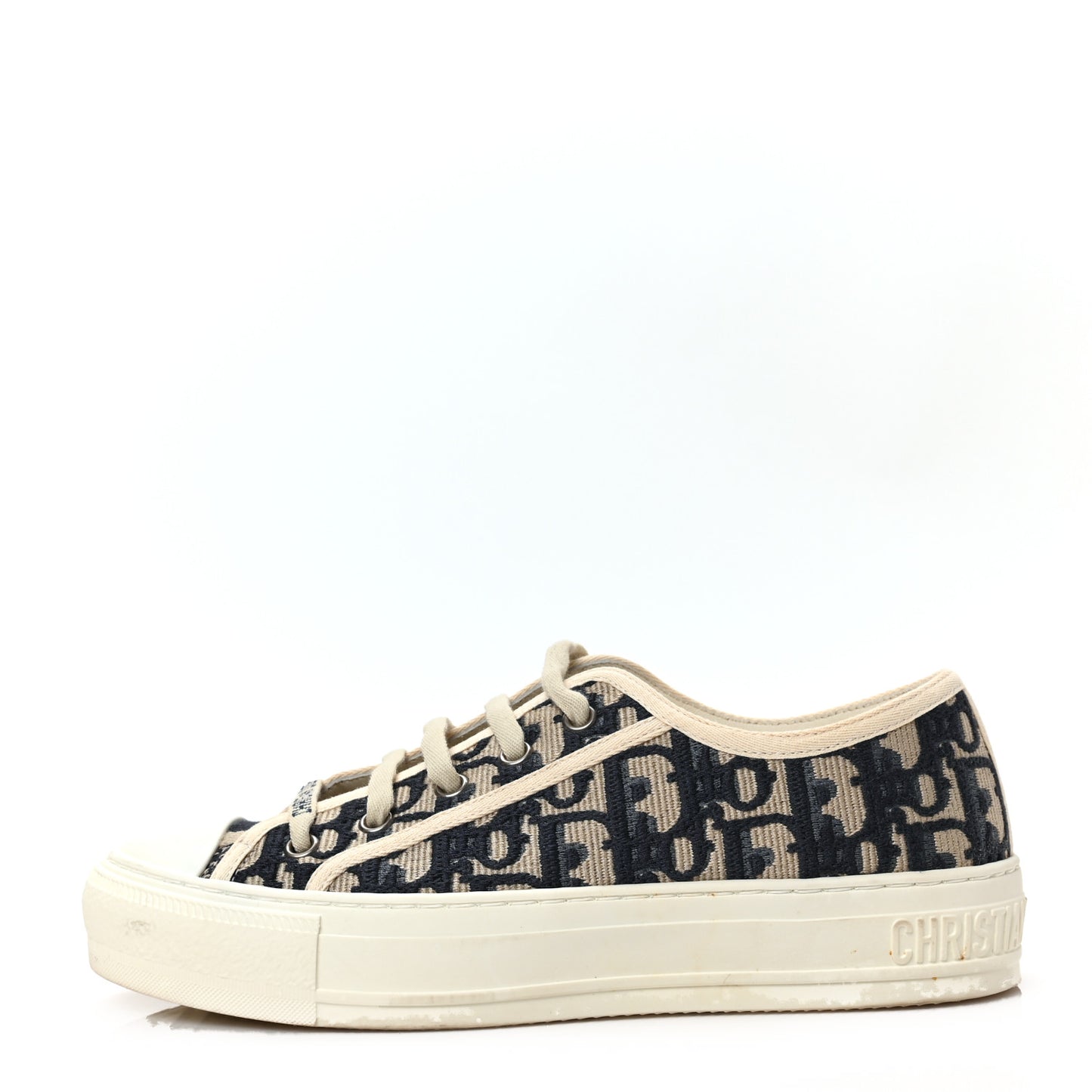 Canvas Oblique Walk'N'Dior Low Top Sneakers 36 Deep Blue