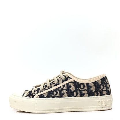 Christian Dior Canvas Oblique Walk'N'Dior Low Top Sneakers 36 Deep Blue 1 of 8