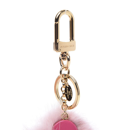 Louis Vuitton Resin Wood Mink Fur Vivienne Bag Charm Key Holder Pink 3 of 5