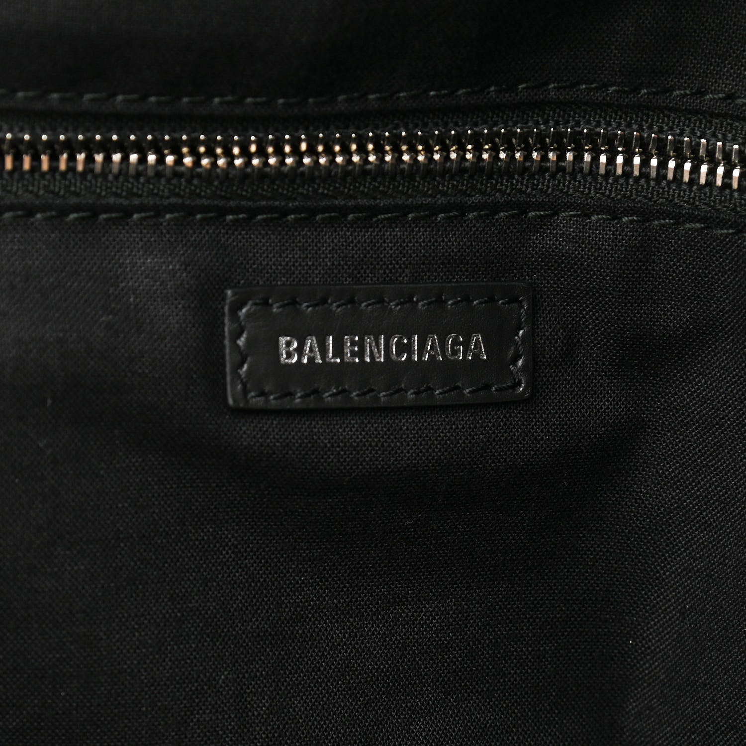 Balenciaga Calfskin Canvas Navy Backpack Black 6 of 9