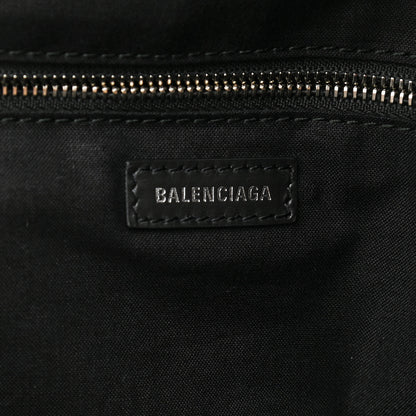 Balenciaga Calfskin Canvas Navy Backpack Black 6 of 9