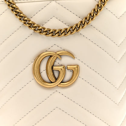 Gucci Calfskin Matelasse Mini GG Marmont 2.0 Bucket Bag White 8 of 11